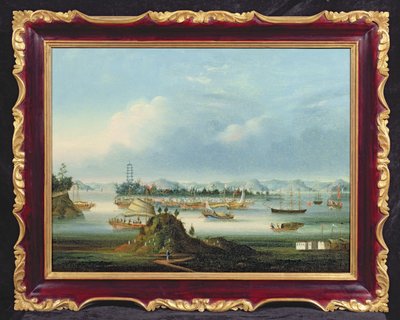 ワンポアのアンカレッジ、1855年頃（油） 作： You Qua